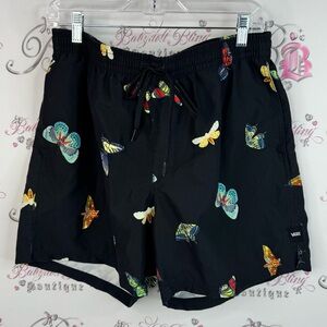 Vans shorts butterflies 🦋 multicolor pockets Black Butterfly Print Shorts